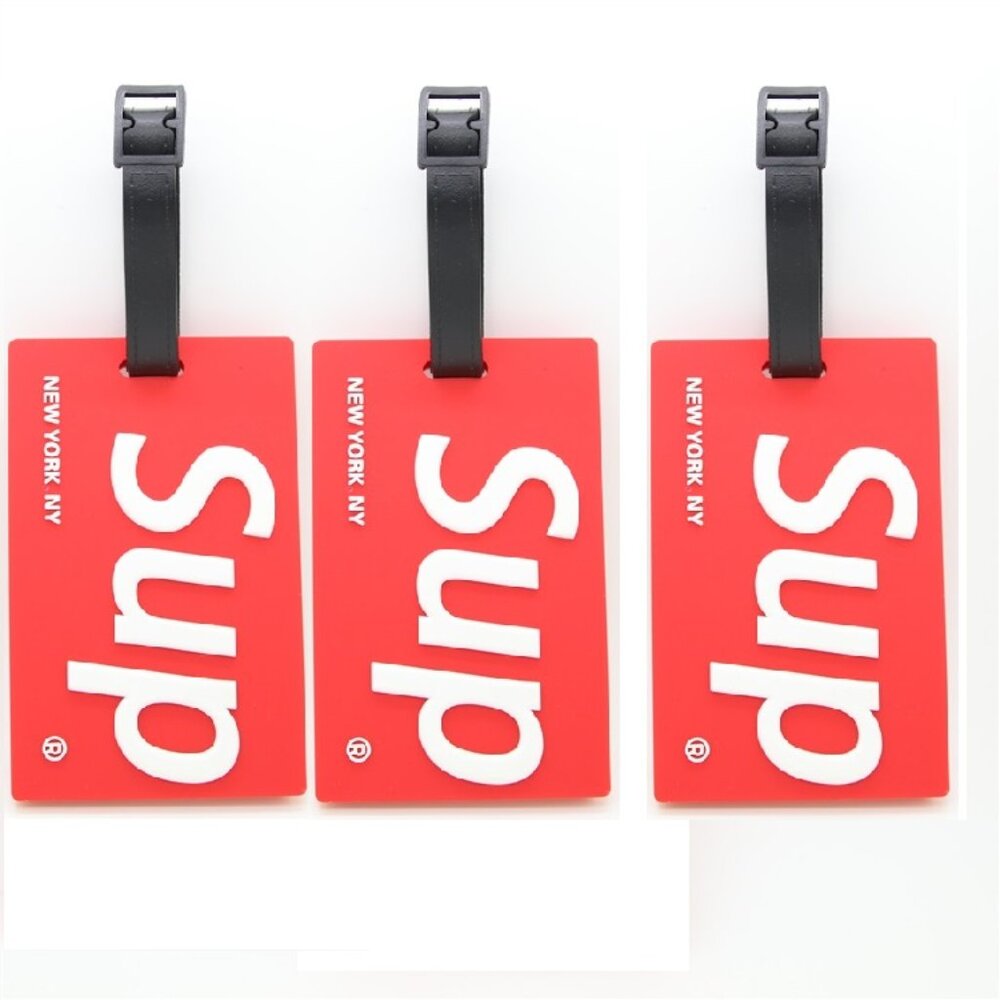 Bundle 3 Red Luggage Tags 4" Silicone